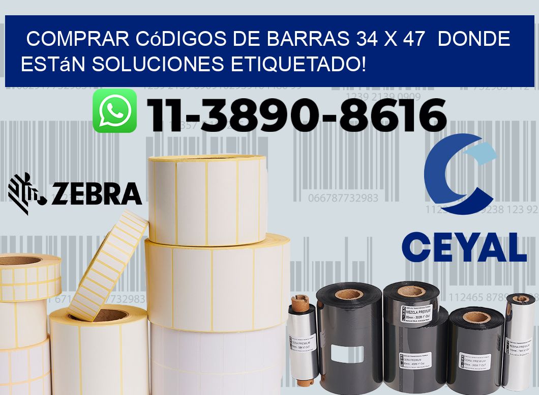 Comprar códigos de barras 34 x 47  donde están soluciones etiquetado!