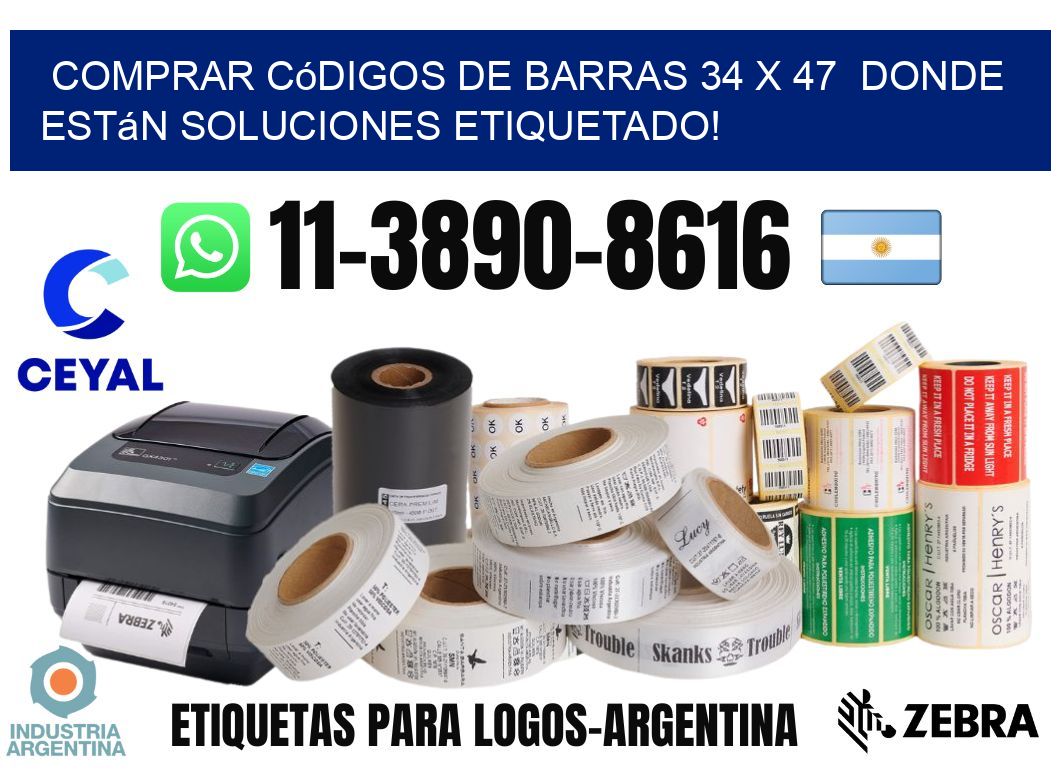 Comprar códigos de barras 34 x 47  donde están soluciones etiquetado!