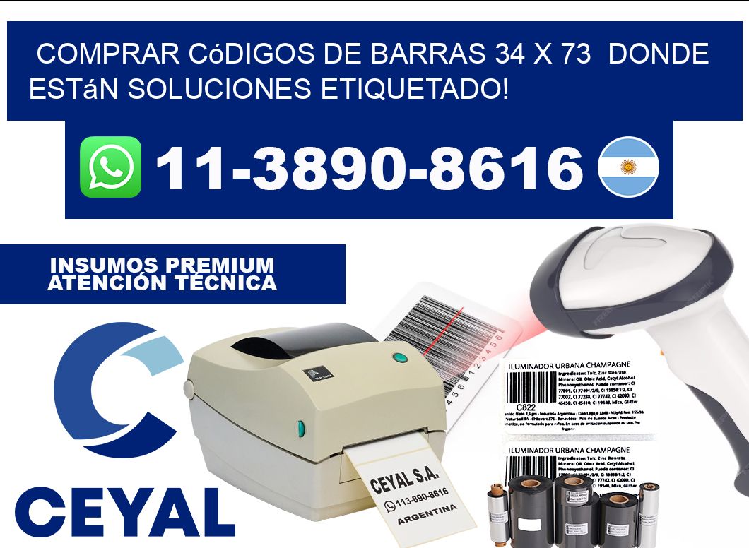 Comprar códigos de barras 34 x 73  donde están soluciones etiquetado!