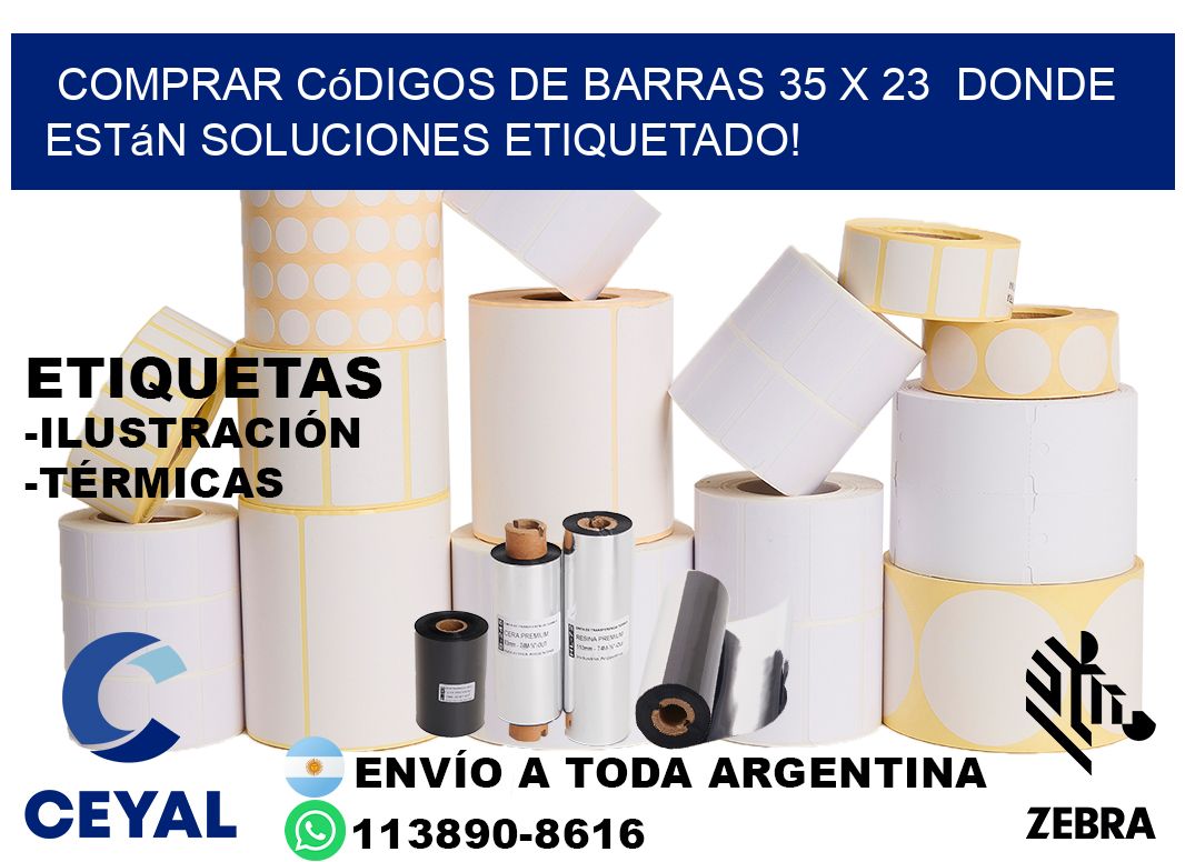 Comprar códigos de barras 35 x 23  donde están soluciones etiquetado!