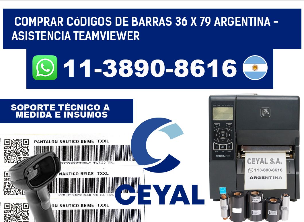 Comprar códigos de barras 36 x 79 argentina - asistencia teamviewer