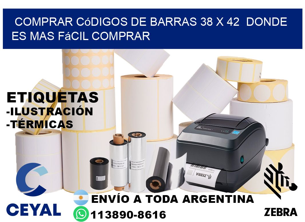Comprar códigos de barras 38 x 42  Donde es mas fácil comprar