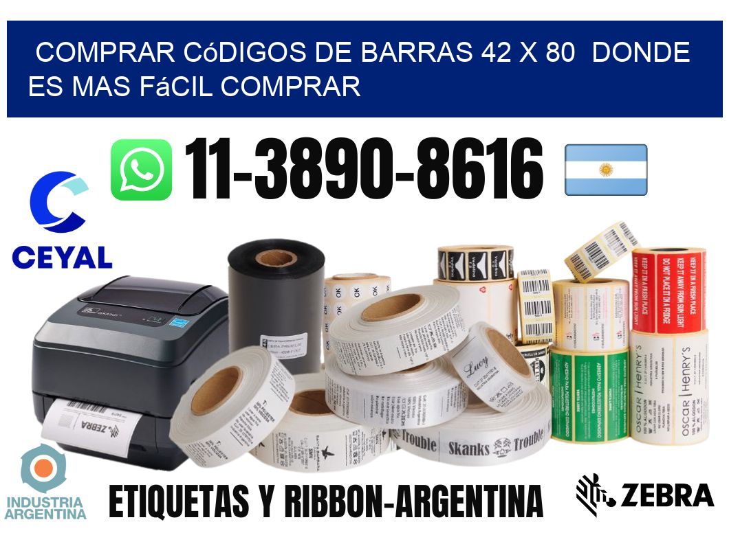 Comprar códigos de barras 42 x 80  Donde es mas fácil comprar