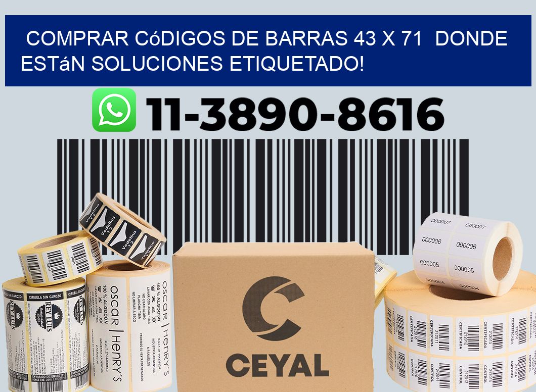 Comprar códigos de barras 43 x 71  donde están soluciones etiquetado!