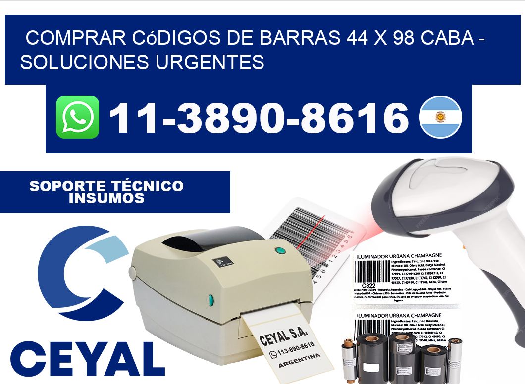 Comprar códigos de barras 44 x 98 CABA - soluciones urgentes