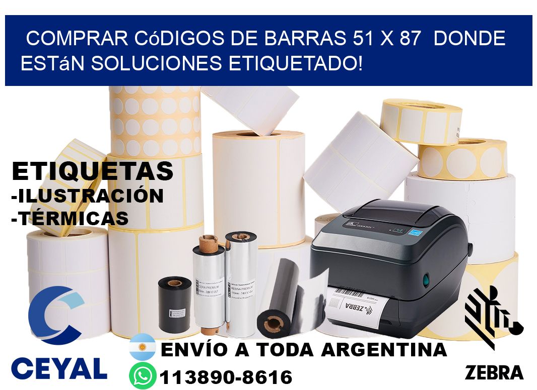 Comprar códigos de barras 51 x 87  donde están soluciones etiquetado!