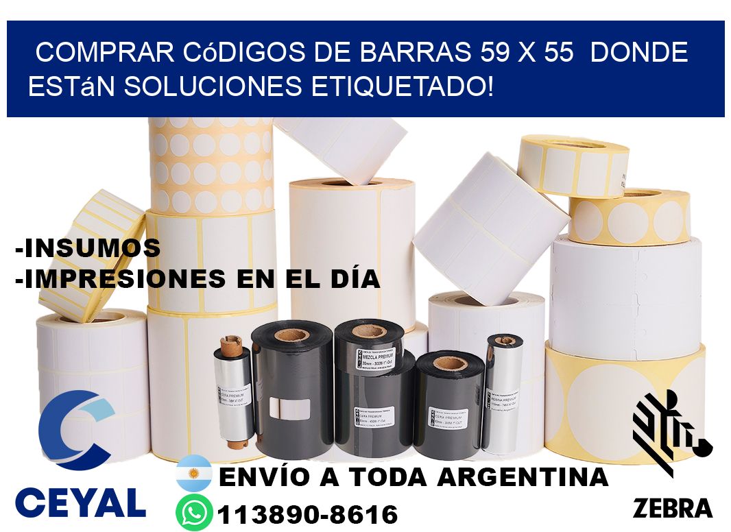 Comprar códigos de barras 59 x 55  donde están soluciones etiquetado!