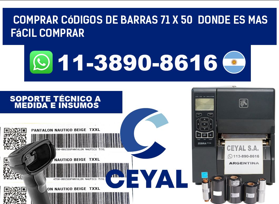 Comprar códigos de barras 71 x 50  Donde es mas fácil comprar