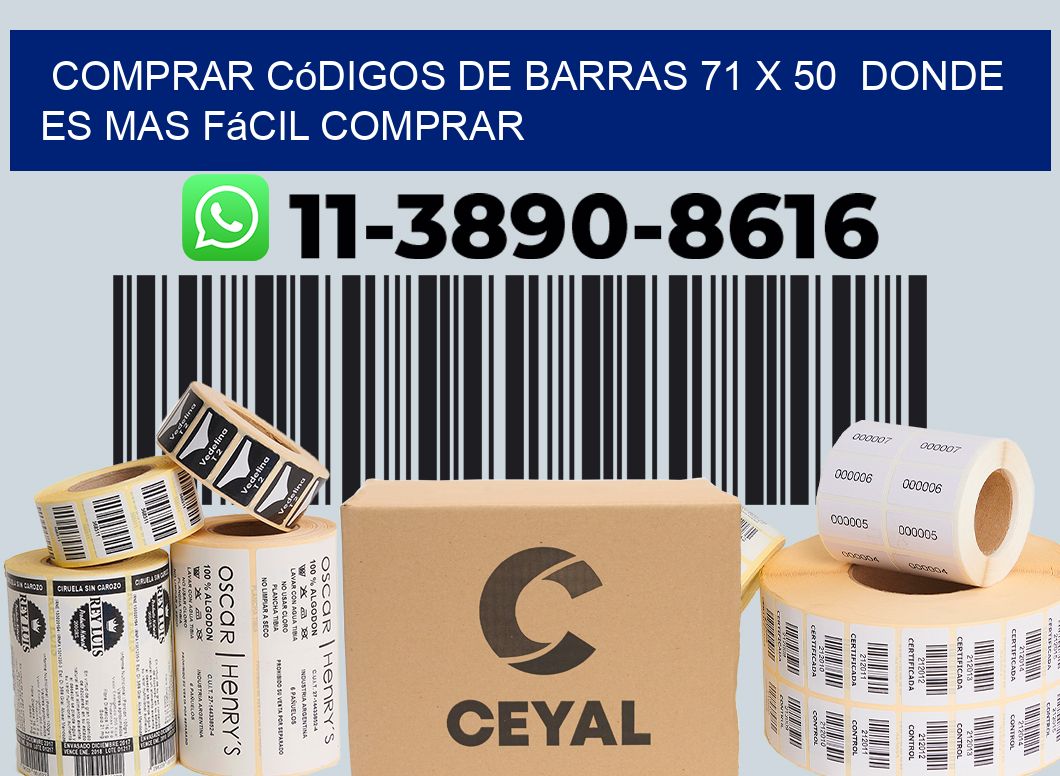 Comprar códigos de barras 71 x 50  Donde es mas fácil comprar