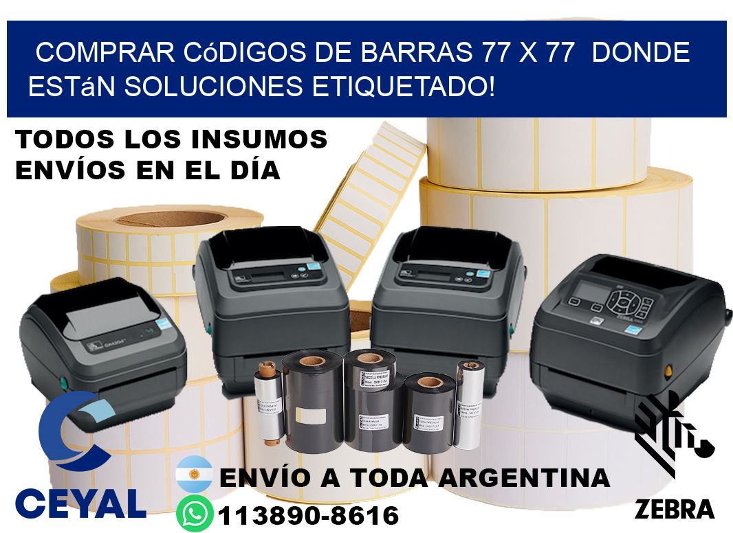 Comprar códigos de barras 77 x 77  donde están soluciones etiquetado!