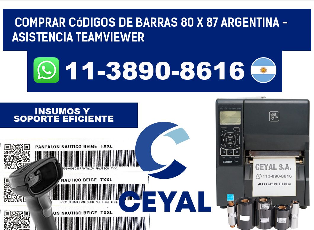 Comprar códigos de barras 80 x 87 argentina - asistencia teamviewer