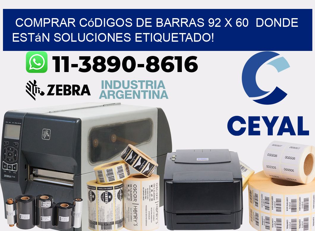 Comprar códigos de barras 92 x 60  donde están soluciones etiquetado!