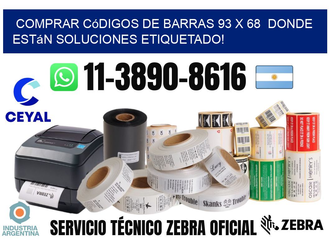 Comprar códigos de barras 93 x 68  donde están soluciones etiquetado!