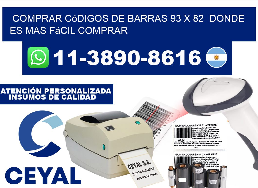 Comprar códigos de barras 93 x 82  Donde es mas fácil comprar