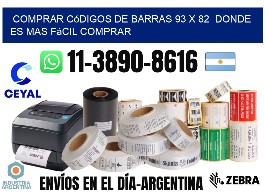 Comprar códigos de barras 93 x 82  Donde es mas fácil comprar