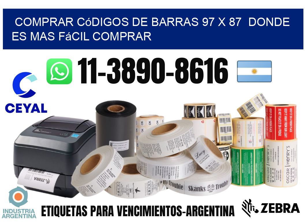 Comprar códigos de barras 97 x 87  Donde es mas fácil comprar