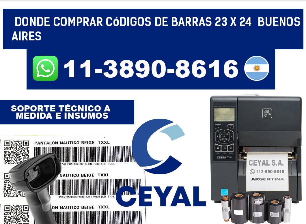Donde Comprar códigos de barras 23 x 24  Buenos Aires