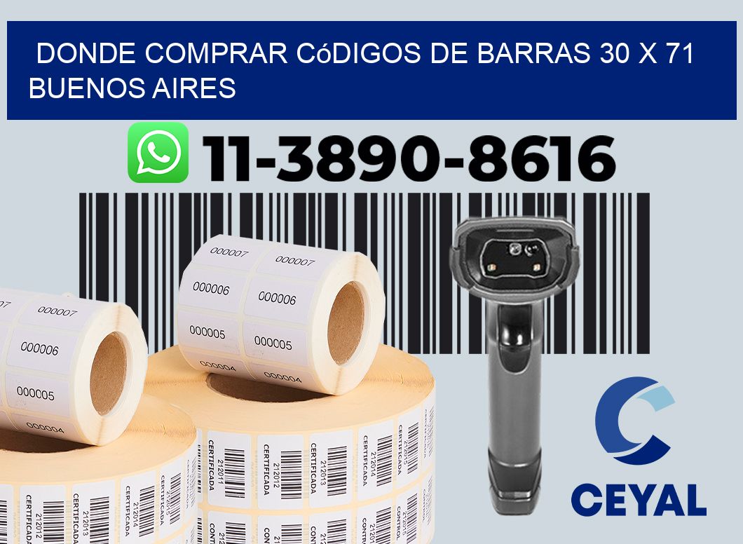 Donde Comprar códigos de barras 30 x 71  Buenos Aires