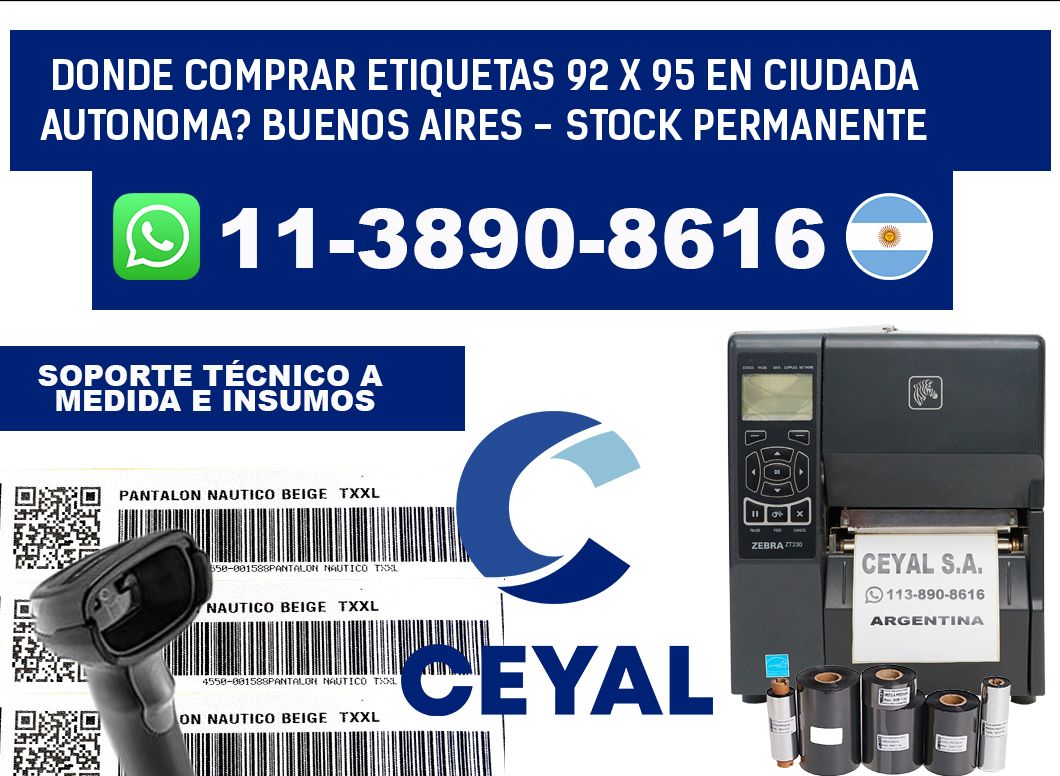 Donde Comprar etiquetas 92 x 95 en CIUDADA AUTONOMA? Buenos Aires - Stock permanente