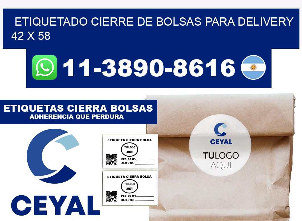 ETIQUETADO CIERRE DE BOLSAS PARA DELIVERY 42 x 58