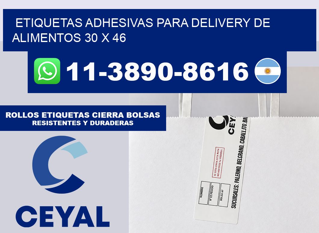 ETIQUETAS ADHESIVAS PARA DELIVERY DE ALIMENTOS 30 x 46