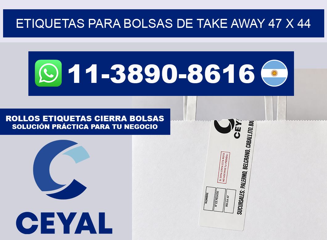 ETIQUETAS PARA BOLSAS DE TAKE AWAY 47 x 44