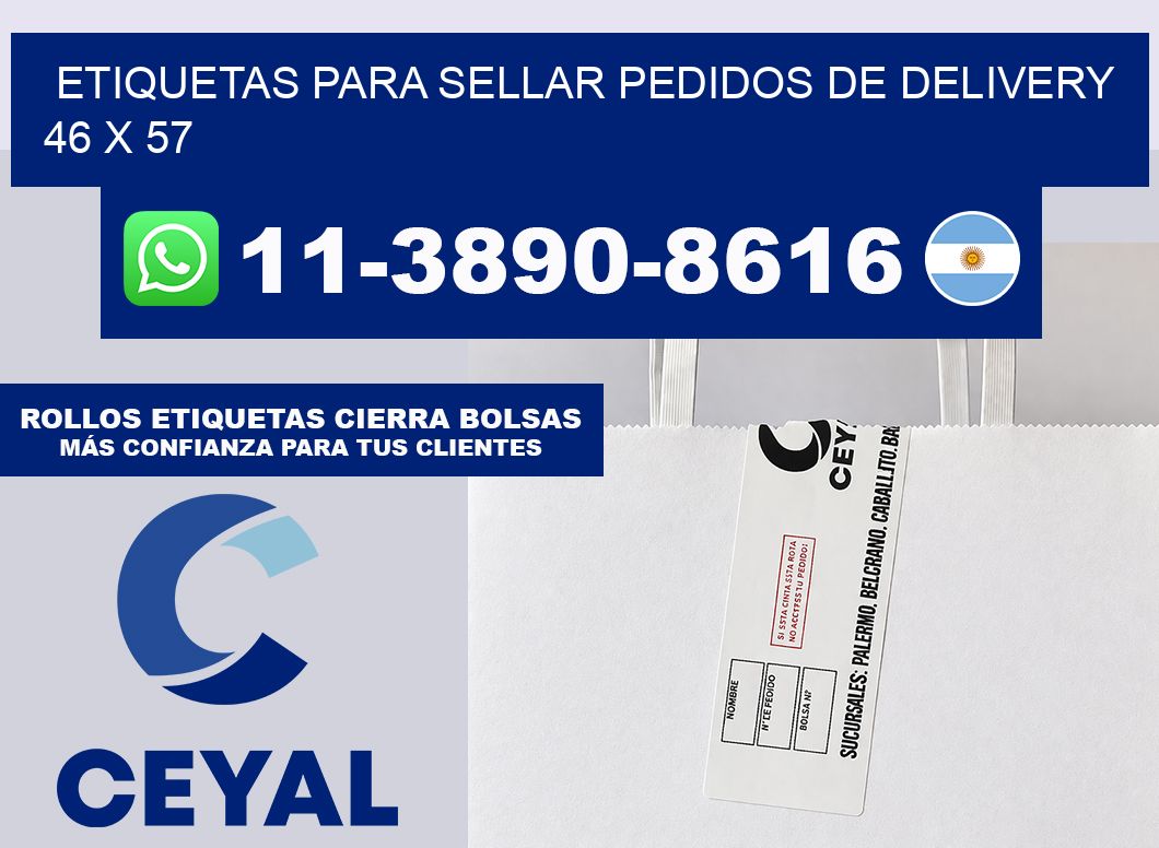 ETIQUETAS PARA SELLAR PEDIDOS DE DELIVERY 46 x 57