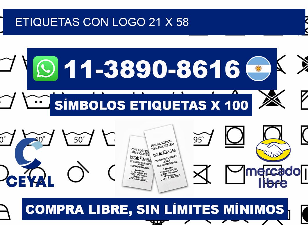 Etiquetas con logo 21 x 58