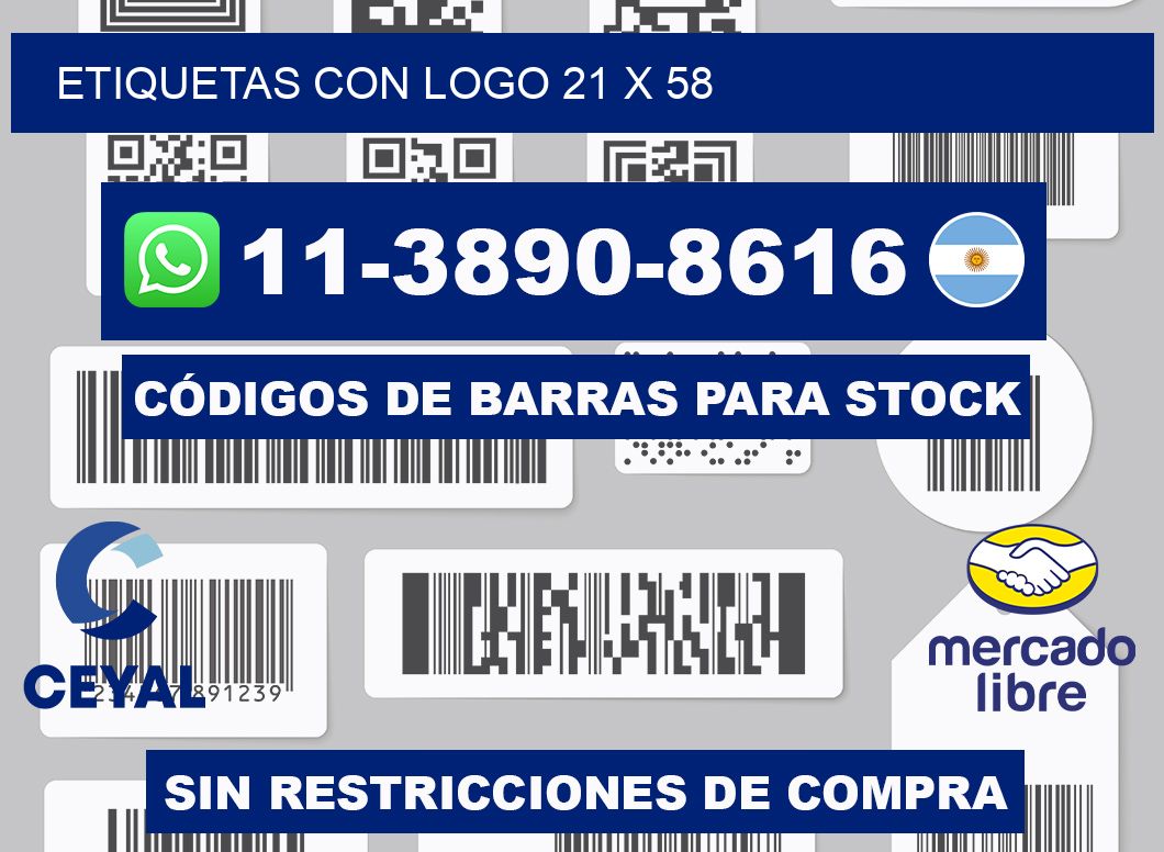 Etiquetas con logo 21 x 58