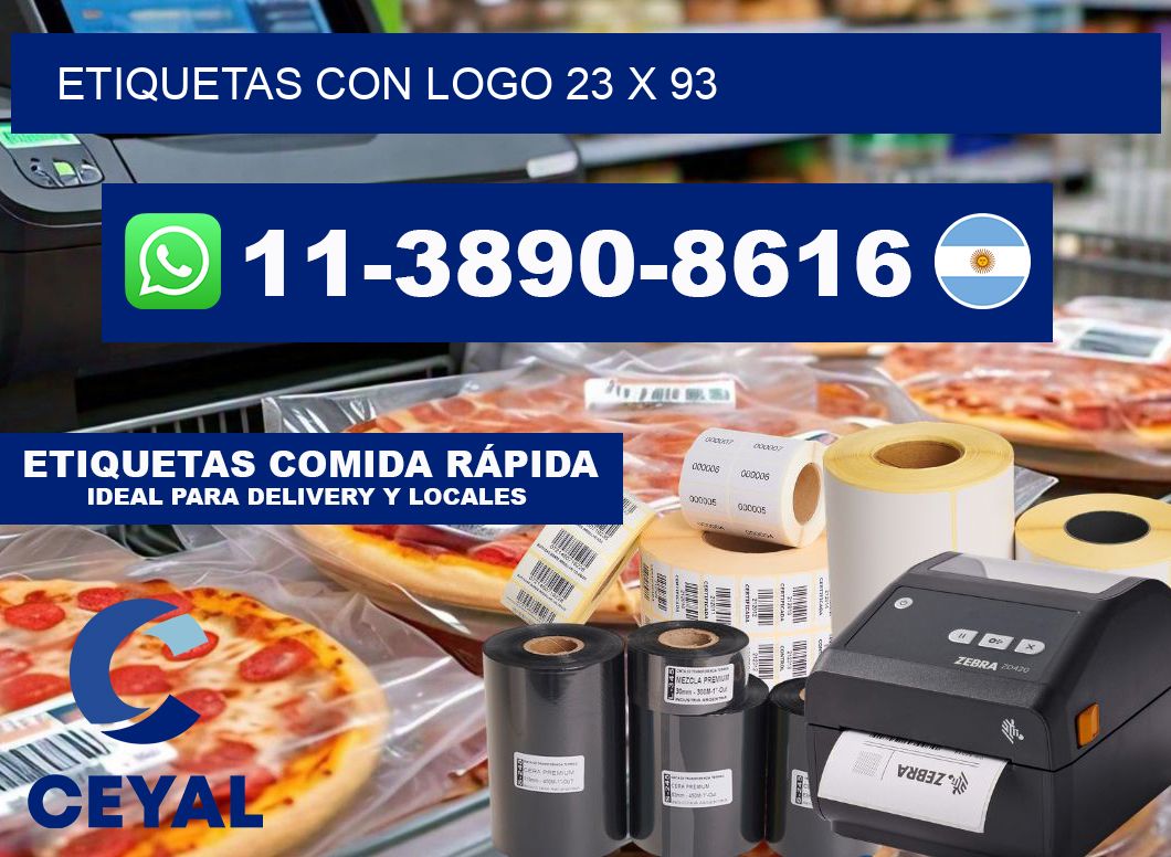 Etiquetas con logo 23 x 93