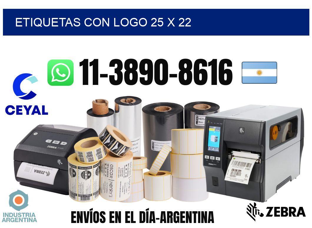 Etiquetas con logo 25 x 22