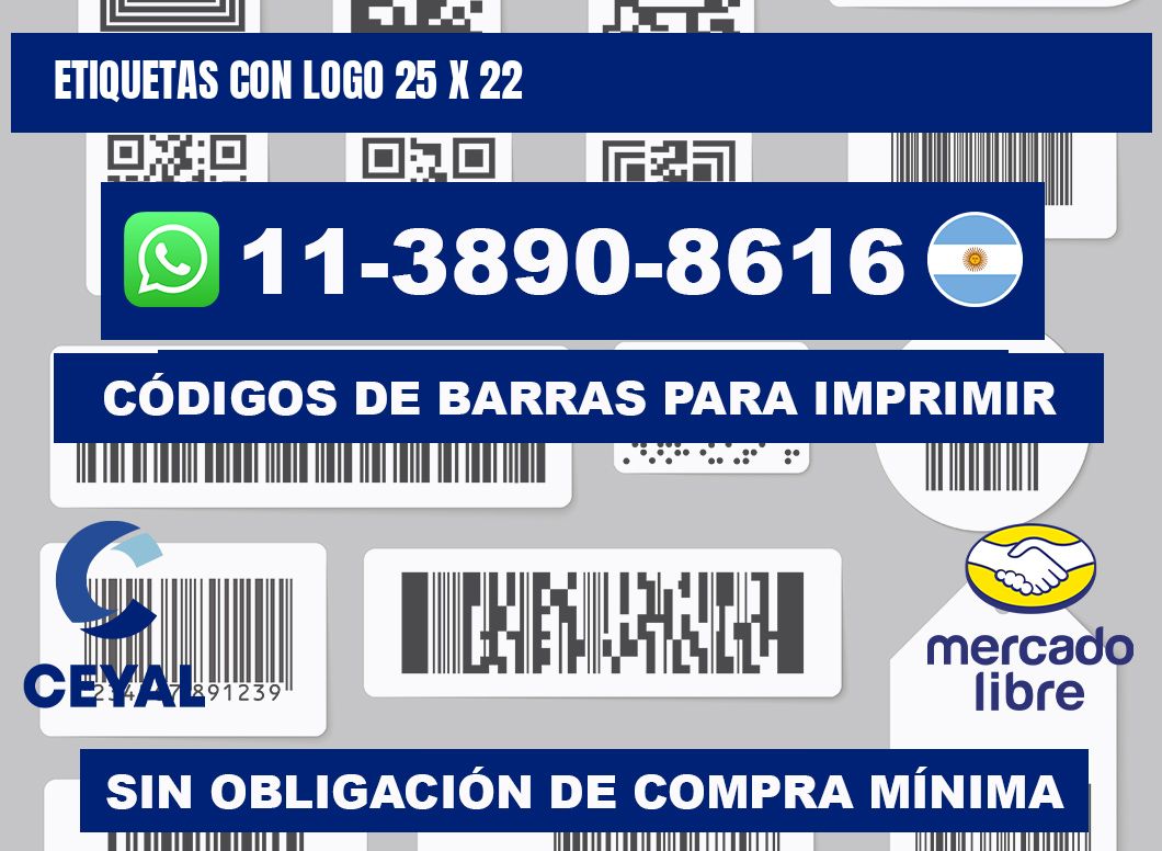 Etiquetas con logo 25 x 22