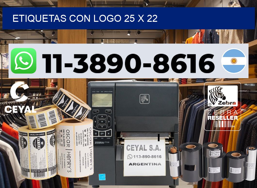 Etiquetas con logo 25 x 22