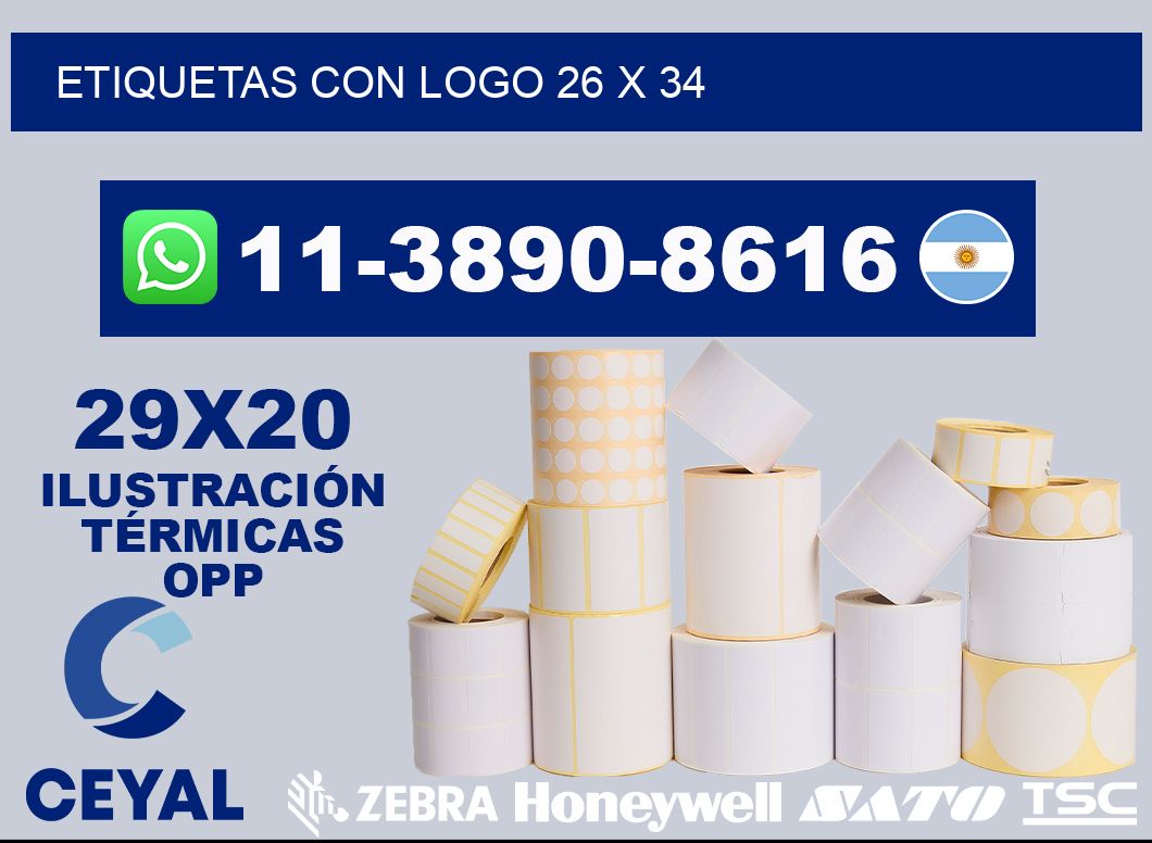 Etiquetas con logo 26 x 34