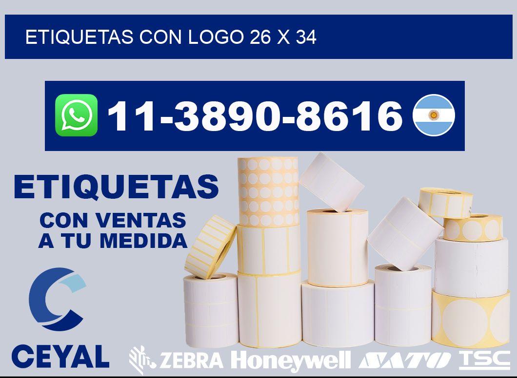 Etiquetas con logo 26 x 34