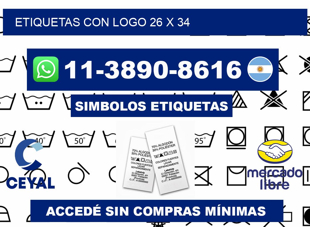 Etiquetas con logo 26 x 34