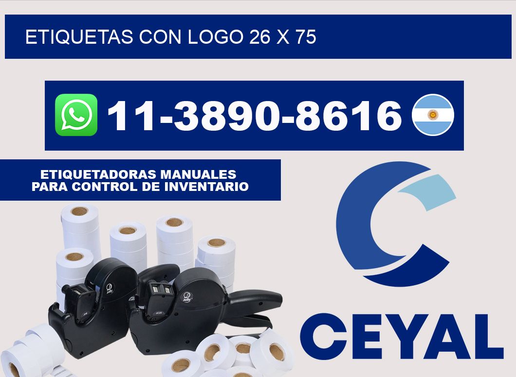 Etiquetas con logo 26 x 75
