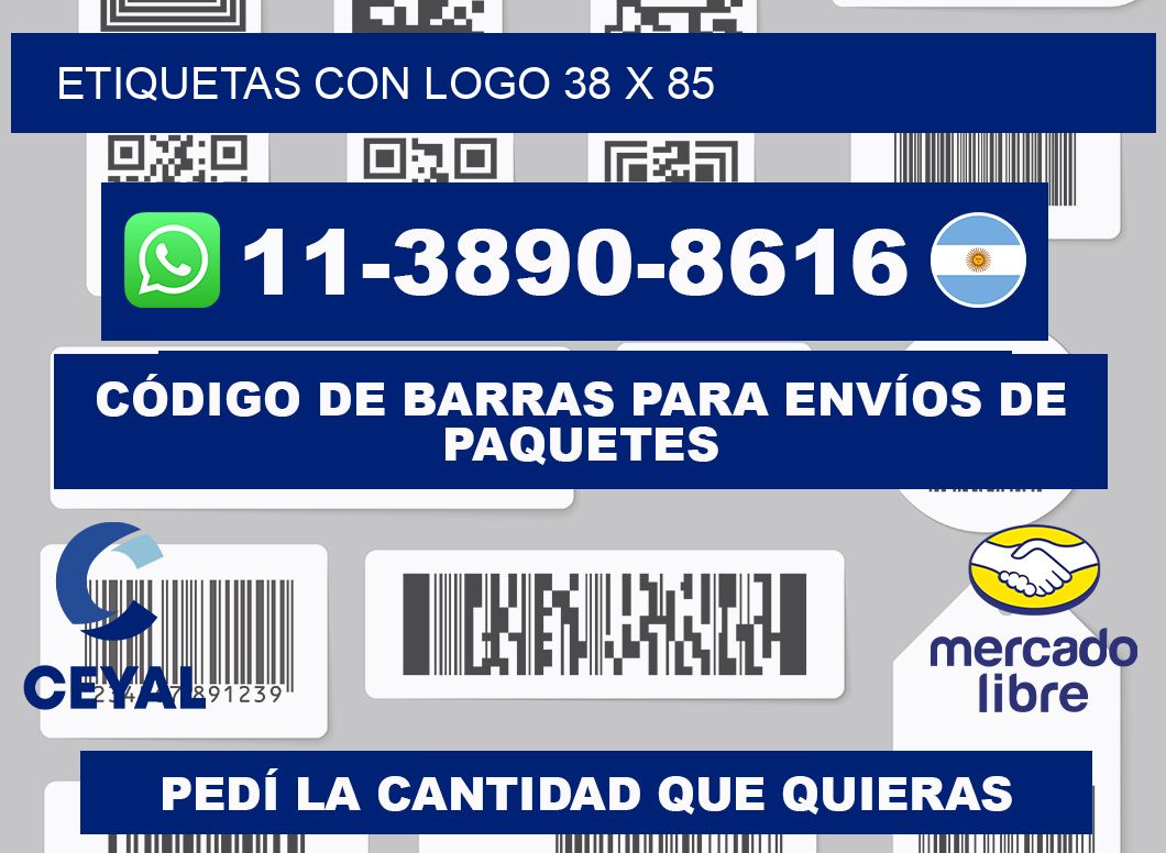 Etiquetas con logo 38 x 85