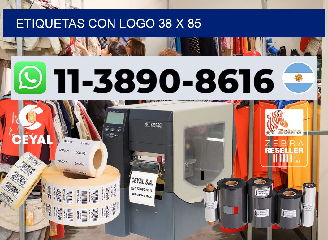 Etiquetas con logo 38 x 85