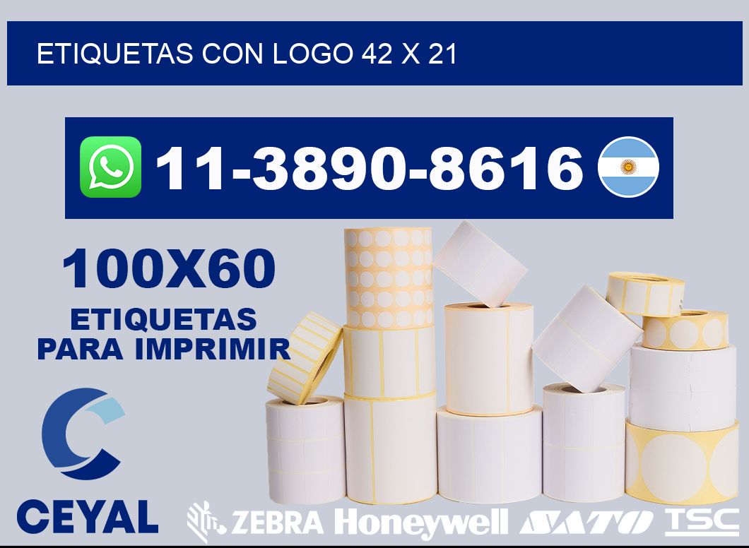 Etiquetas con logo 42 x 21