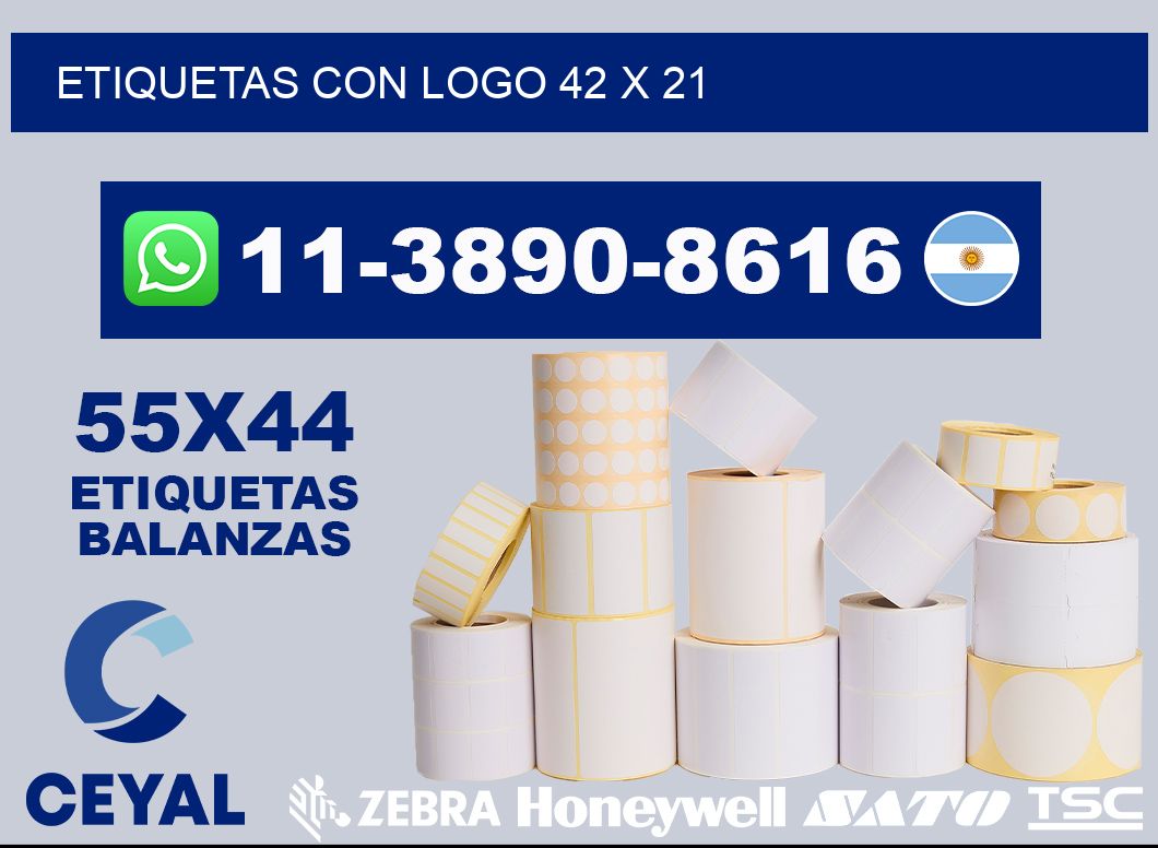 Etiquetas con logo 42 x 21