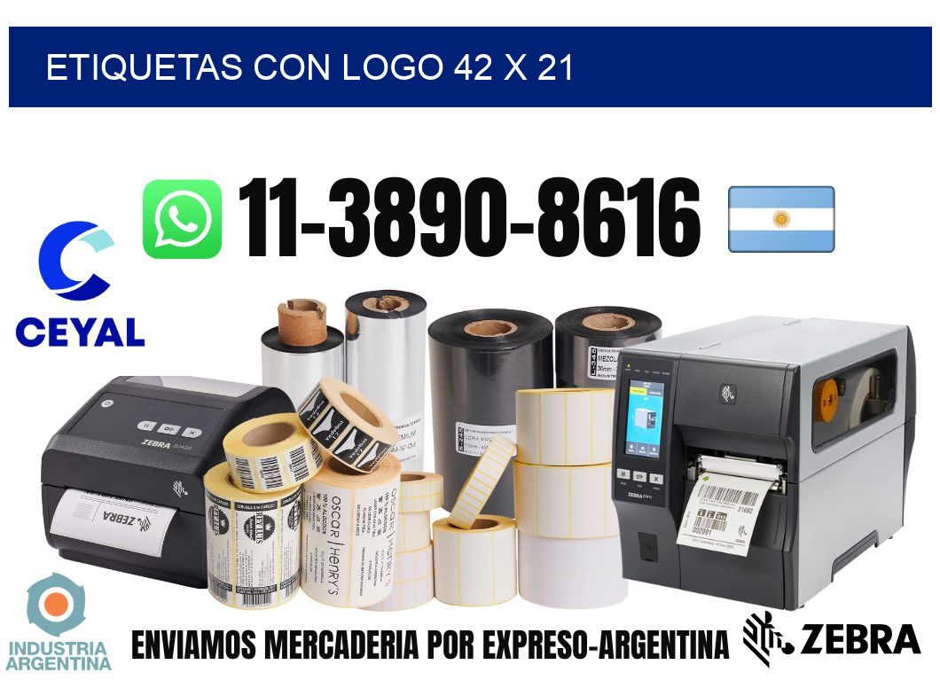 Etiquetas con logo 42 x 21