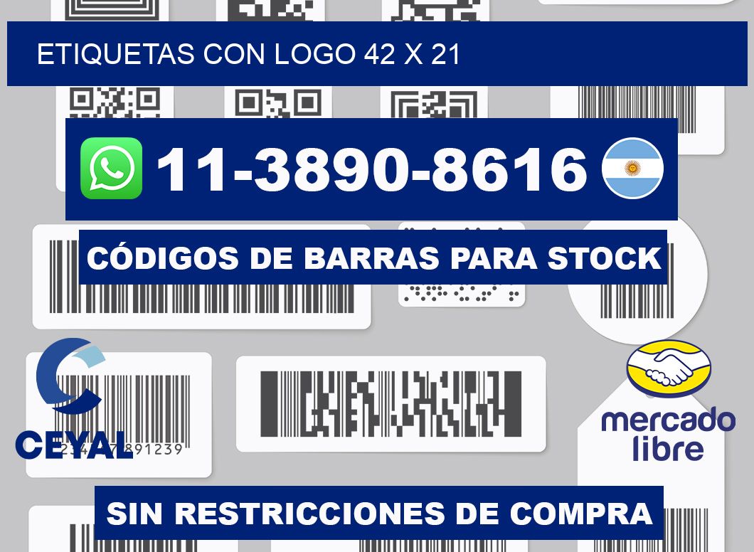 Etiquetas con logo 42 x 21