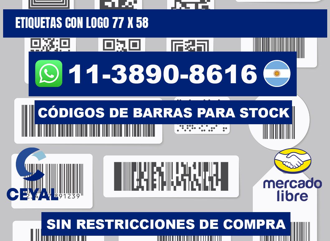 Etiquetas con logo 77 x 58