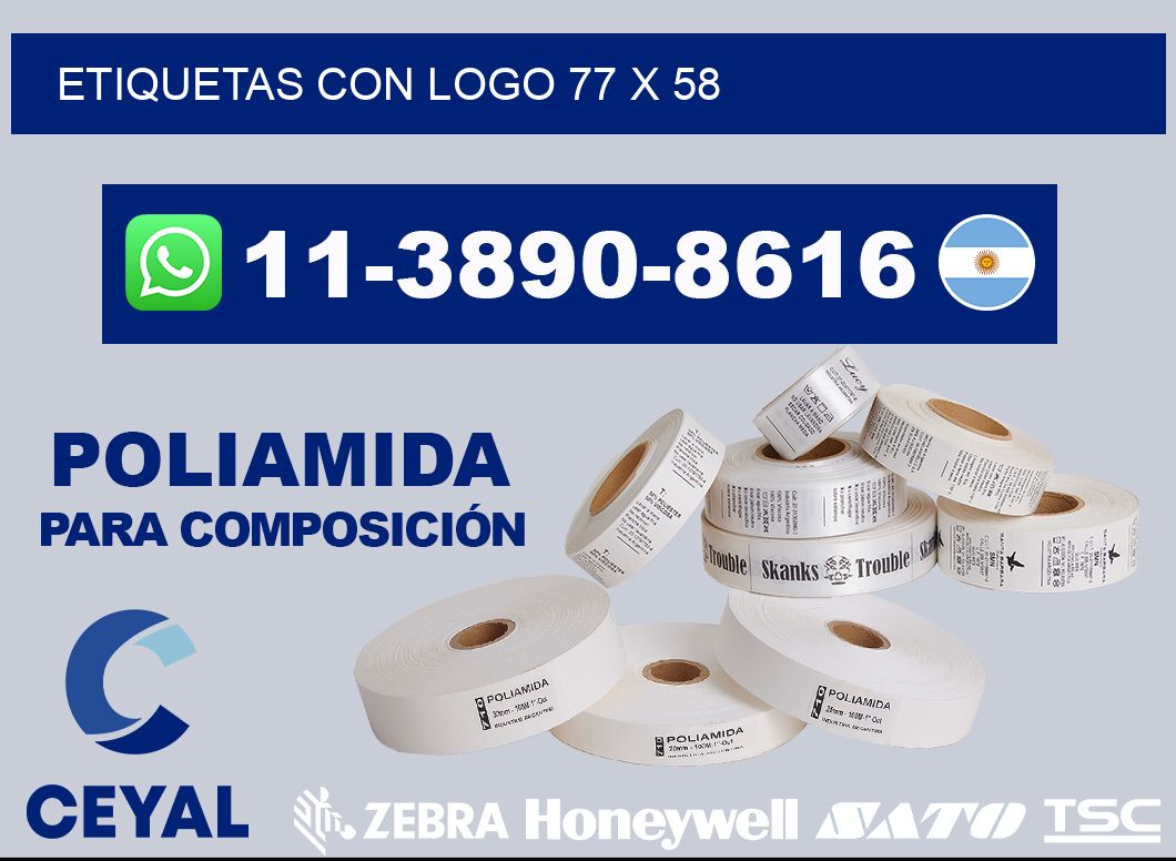 Etiquetas con logo 77 x 58