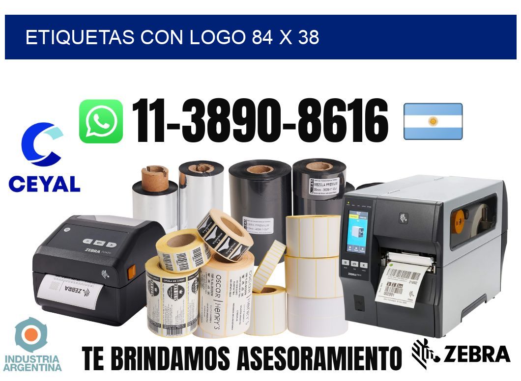 Etiquetas con logo 84 x 38