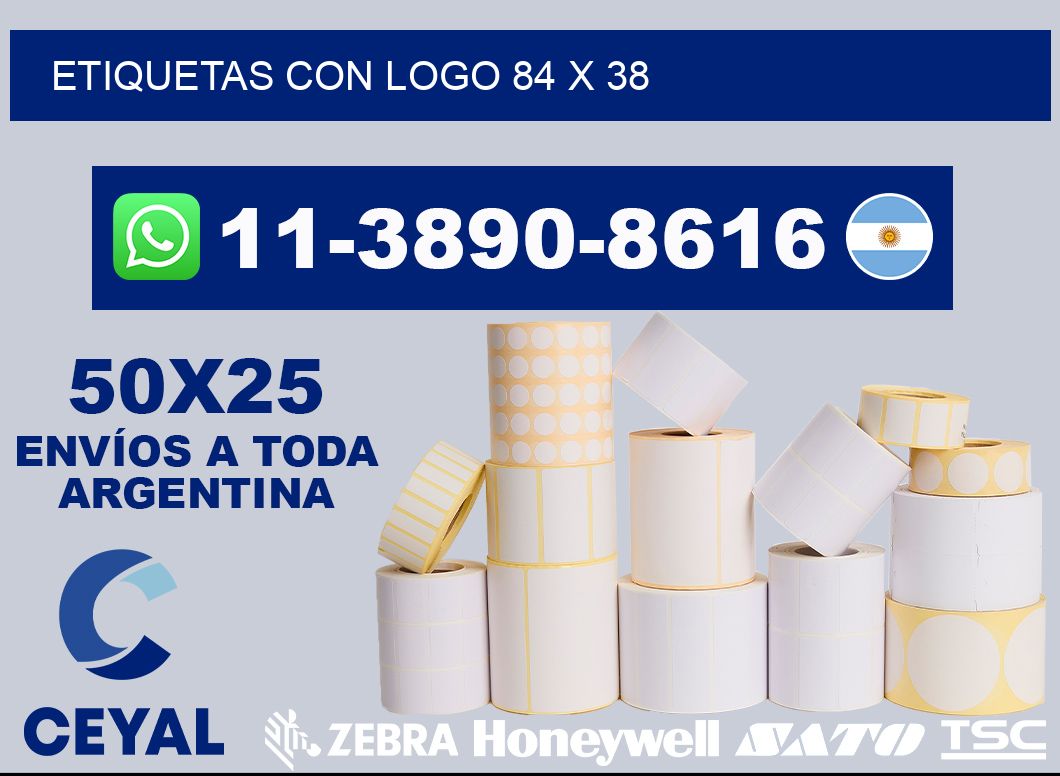 Etiquetas con logo 84 x 38