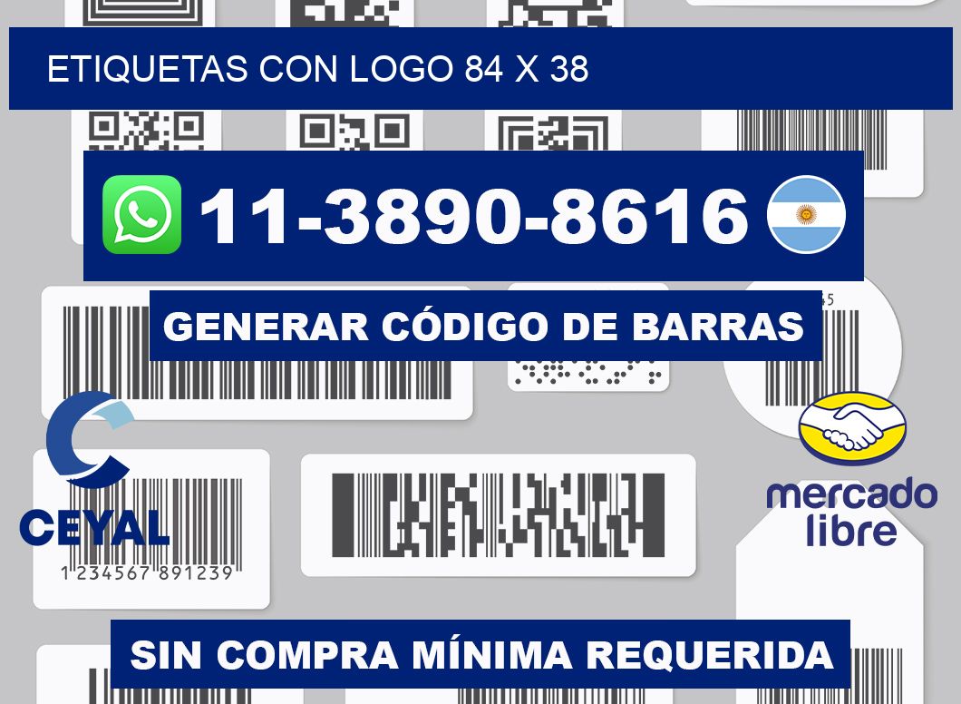 Etiquetas con logo 84 x 38