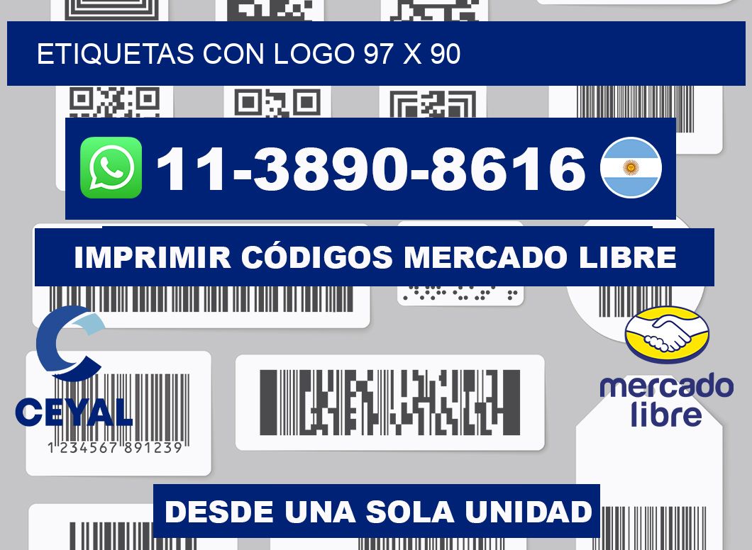 Etiquetas con logo 97 x 90