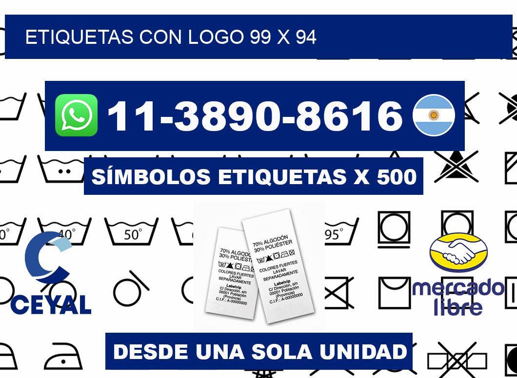 Etiquetas con logo 99 x 94